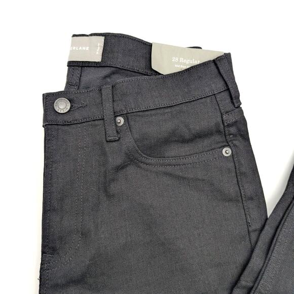Everlane Regular Fit Mid Rise Skinny Jeans Button Fly Pockets Black Size 28 - Picture 3 of 12